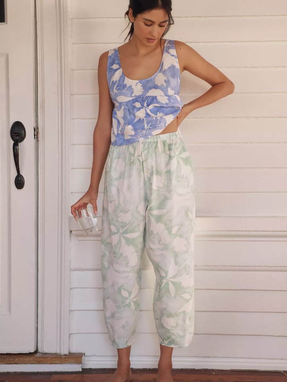 Anthropologie LyreBird Barrel Cotton Pull-On Pants S
